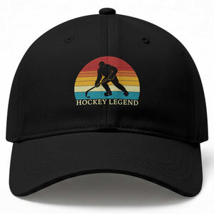 Bigfoot Hockey Legend Baseball Cap Retro Sasquatch Cryptid Player Gift TS12 Print Your Wear