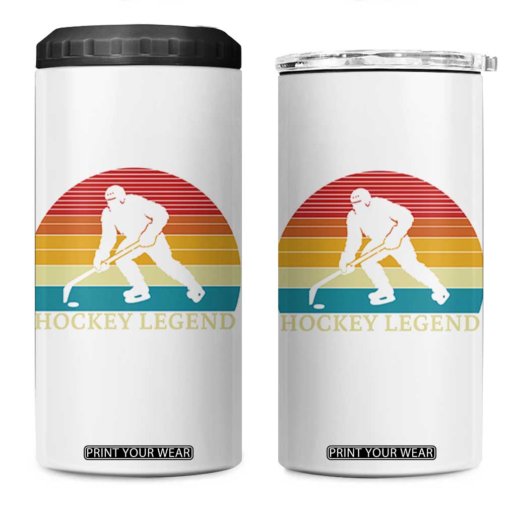 Bigfoot Hockey Legend 4 in 1 Can Cooler Tumbler Retro Sasquatch Cryptid Player Gift TS12 One Size: 16 oz White Print Your Wear