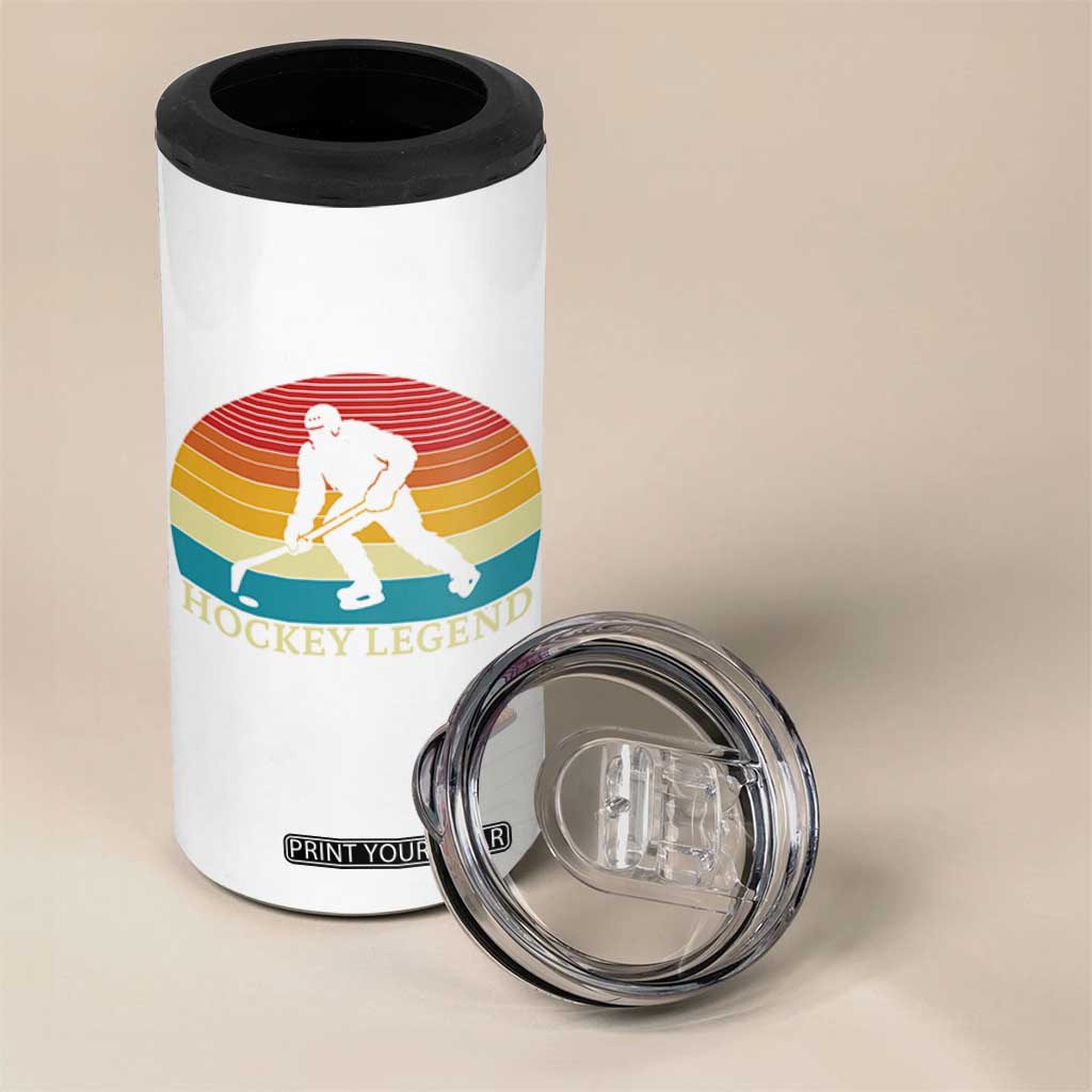 Bigfoot Hockey Legend 4 in 1 Can Cooler Tumbler Retro Sasquatch Cryptid Player Gift TS12 Print Your Wear