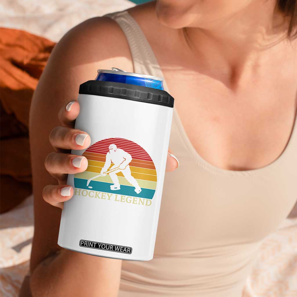Bigfoot Hockey Legend 4 in 1 Can Cooler Tumbler Retro Sasquatch Cryptid Player Gift TS12 Print Your Wear