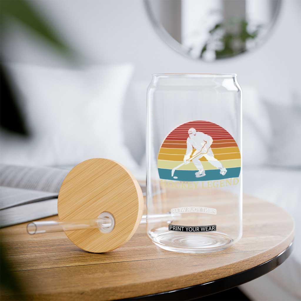 Bigfoot Hockey Legend Glass Can Retro Sasquatch Cryptid Player Gift TS12 Print Your Wear