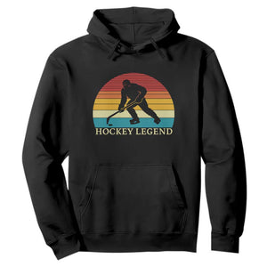 Bigfoot Hockey Legend Hoodie Retro Sasquatch Cryptid Player Gift TS12 Black Print Your Wear