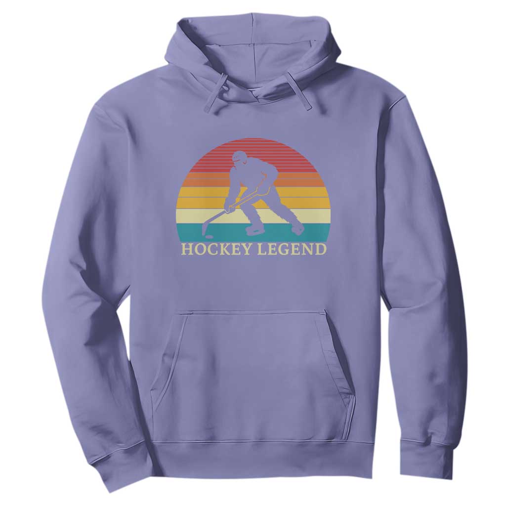 Bigfoot Hockey Legend Hoodie Retro Sasquatch Cryptid Player Gift TS12 Violet Print Your Wear