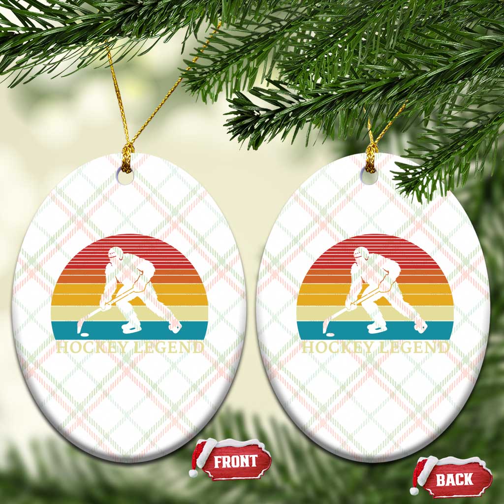 Bigfoot Hockey Legend Ceramic Ornament Retro Sasquatch Cryptid Player Gift TS12 Print Your Wear