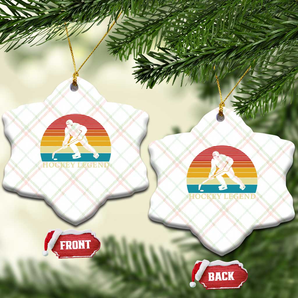 Bigfoot Hockey Legend Ceramic Ornament Retro Sasquatch Cryptid Player Gift TS12 Print Your Wear