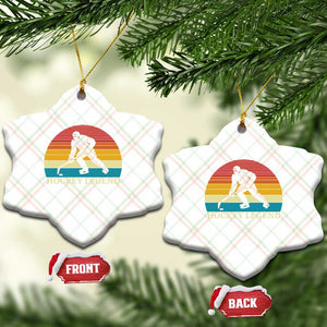 Bigfoot Hockey Legend Ceramic Ornament Retro Sasquatch Cryptid Player Gift TS12 Print Your Wear
