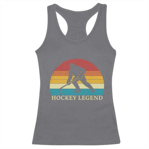 Bigfoot Hockey Legend Racerback Tank Top Retro Sasquatch Cryptid Player Gift TS12 Charcoal Print Your Wear