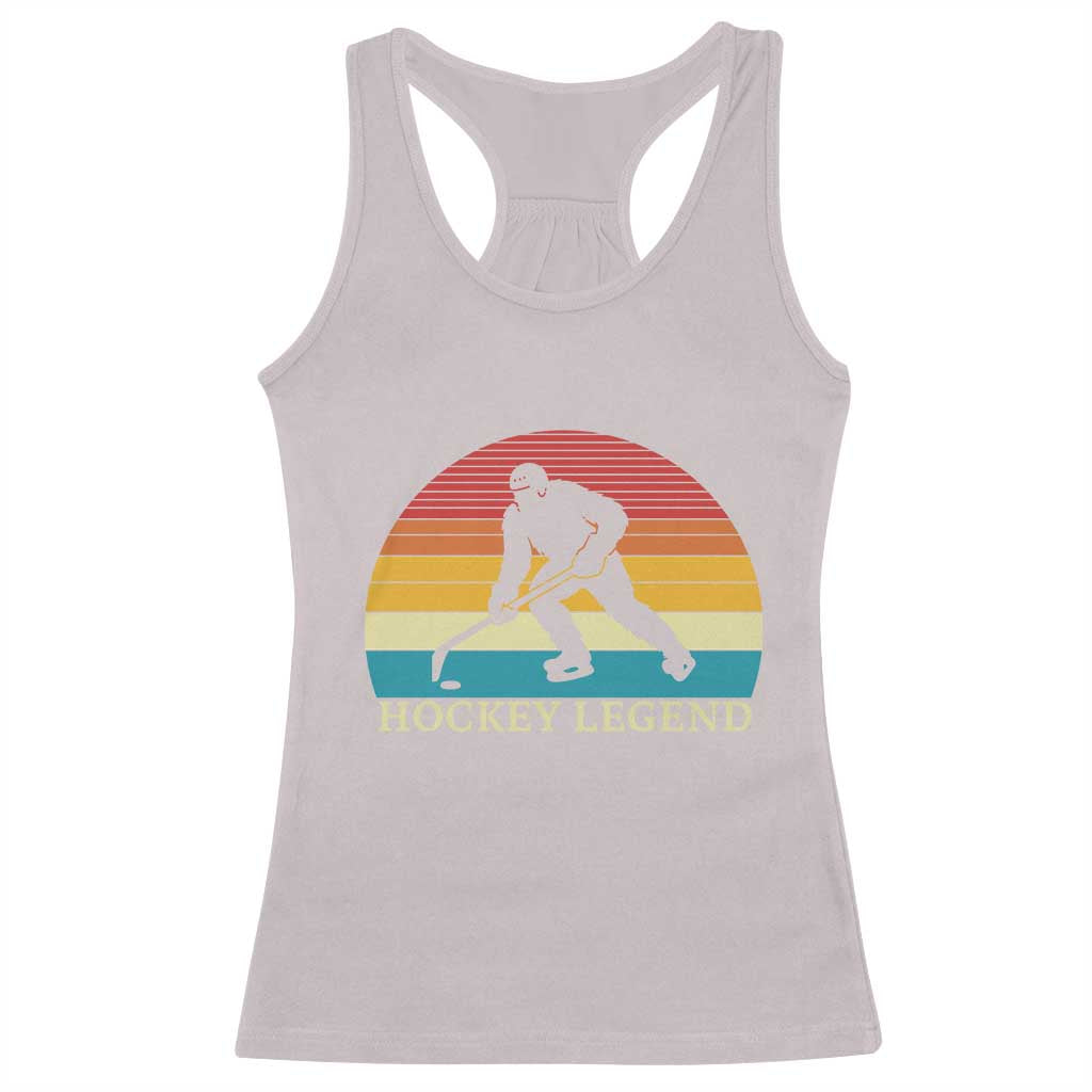 Bigfoot Hockey Legend Racerback Tank Top Retro Sasquatch Cryptid Player Gift TS12 Ice Gray Print Your Wear