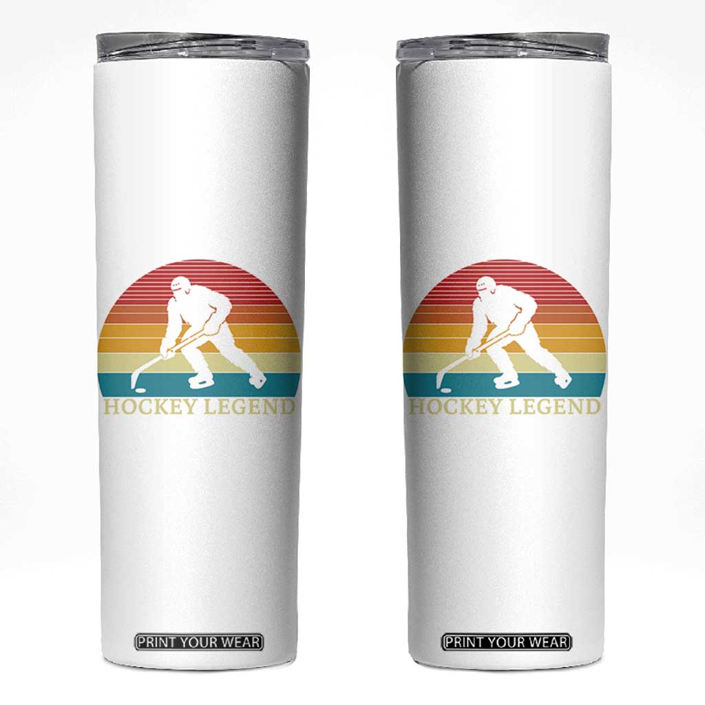 Bigfoot Hockey Legend Skinny Tumbler Retro Sasquatch Cryptid Player Gift TS12 White Print Your Wear