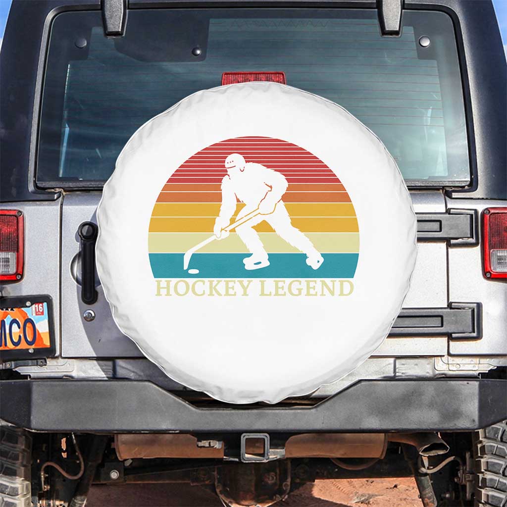 Bigfoot Hockey Legend Spare Tire Cover Retro Sasquatch Cryptid Player Gift TS12 No hole White Print Your Wear