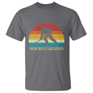 Bigfoot Hockey Legend T Shirt Retro Sasquatch Cryptid Player Gift TS12 Charcoal Print Your Wear