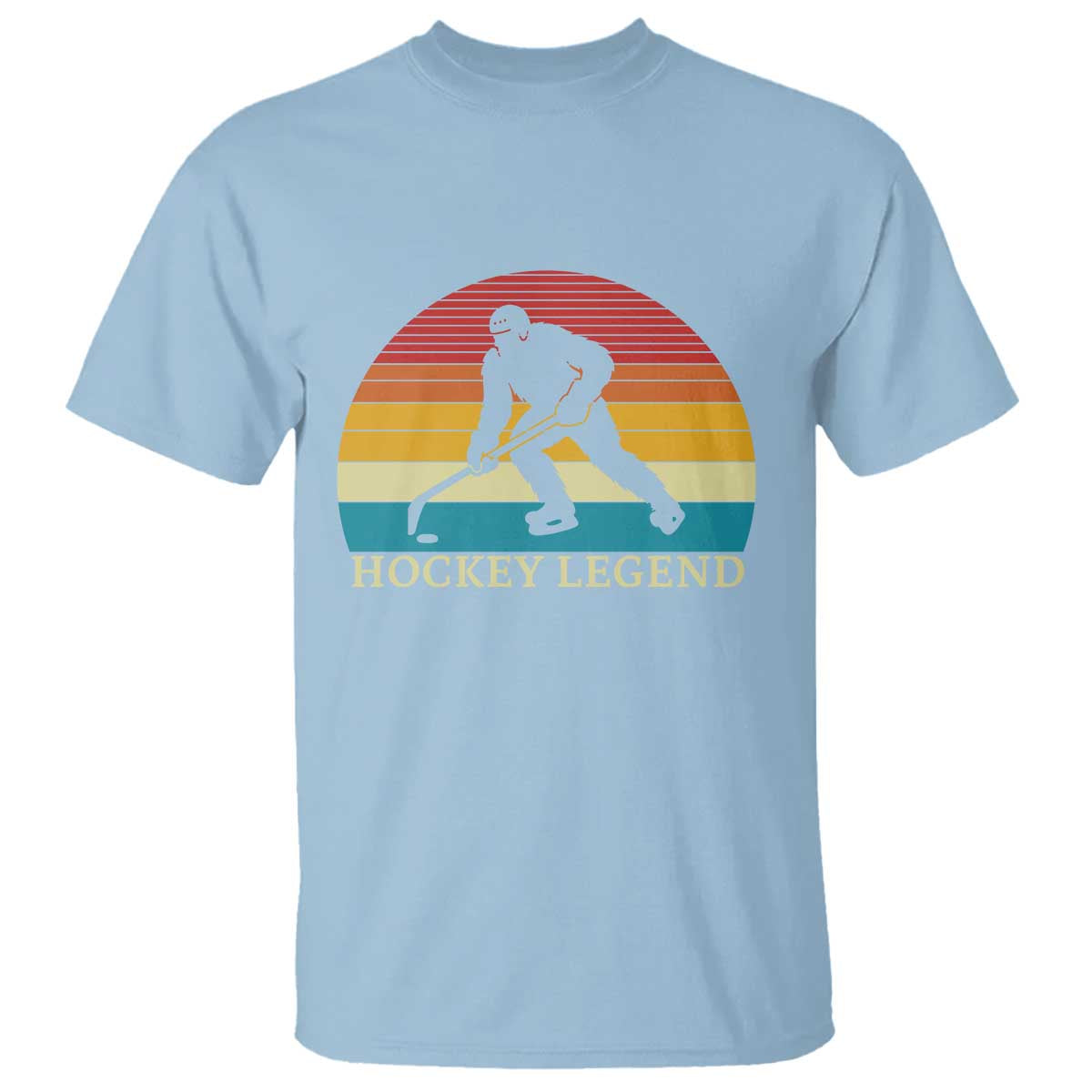 Bigfoot Hockey Legend T Shirt Retro Sasquatch Cryptid Player Gift TS12 Light Blue Print Your Wear