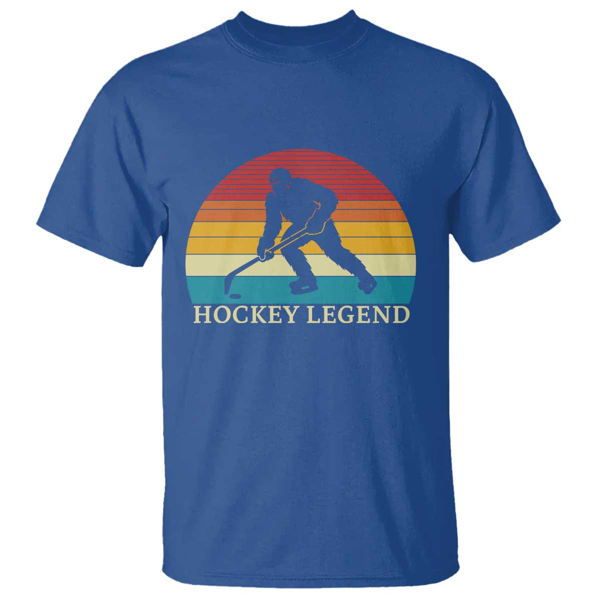 Bigfoot Hockey Legend T Shirt Retro Sasquatch Cryptid Player Gift TS12 Royal Blue Print Your Wear