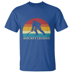 Bigfoot Hockey Legend T Shirt Retro Sasquatch Cryptid Player Gift TS12 Royal Blue Print Your Wear
