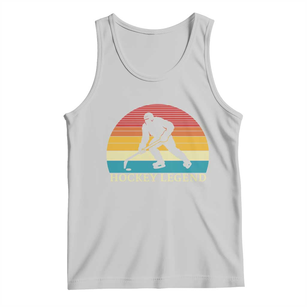 Bigfoot Hockey Legend Tank Top Retro Sasquatch Cryptid Player Gift TS12 Ash Print Your Wear