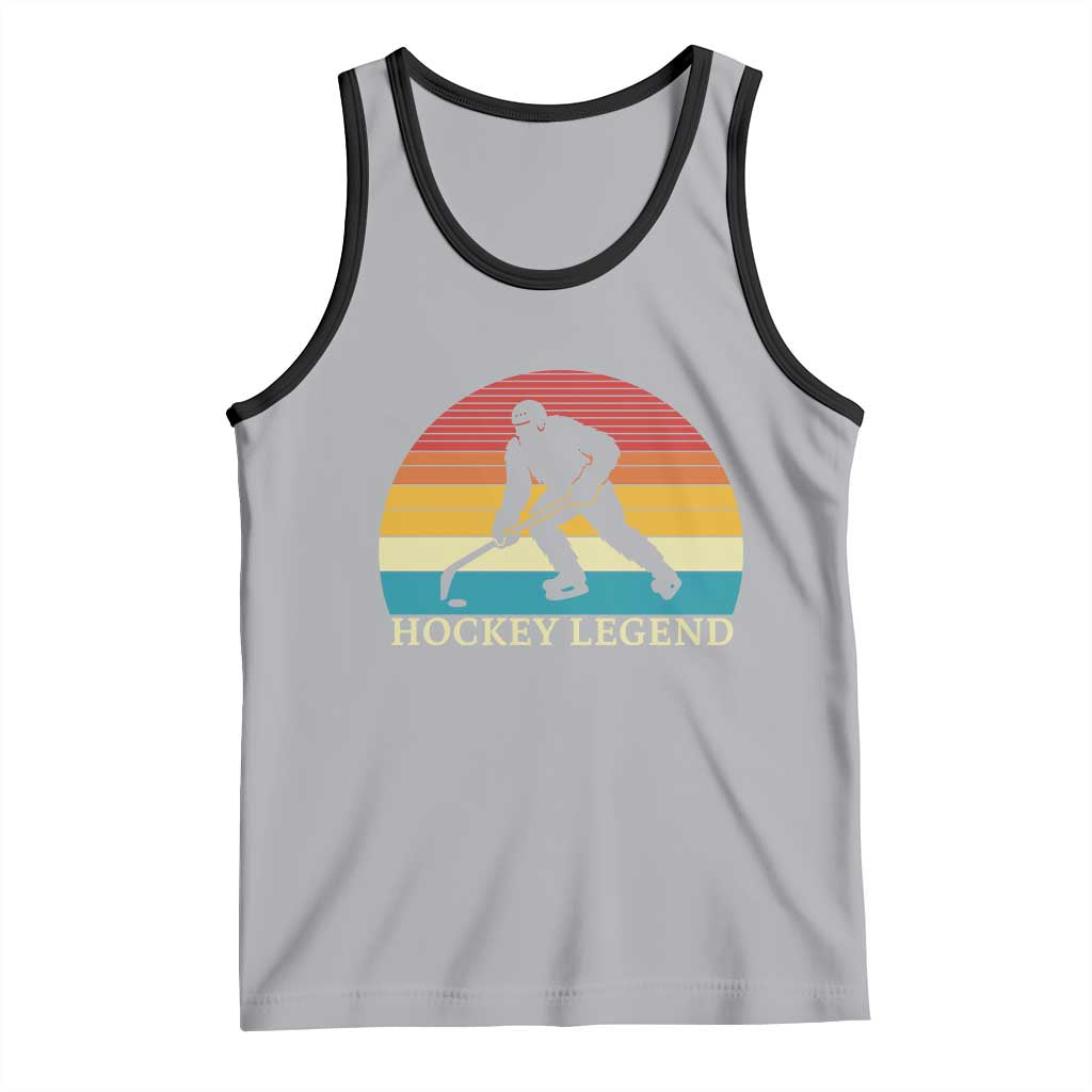 Bigfoot Hockey Legend Tank Top Retro Sasquatch Cryptid Player Gift TS12 Athletic Heather Black Print Your Wear