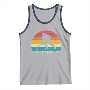 Bigfoot Hockey Legend Tank Top Retro Sasquatch Cryptid Player Gift TS12 Athletic Heather Navy Print Your Wear