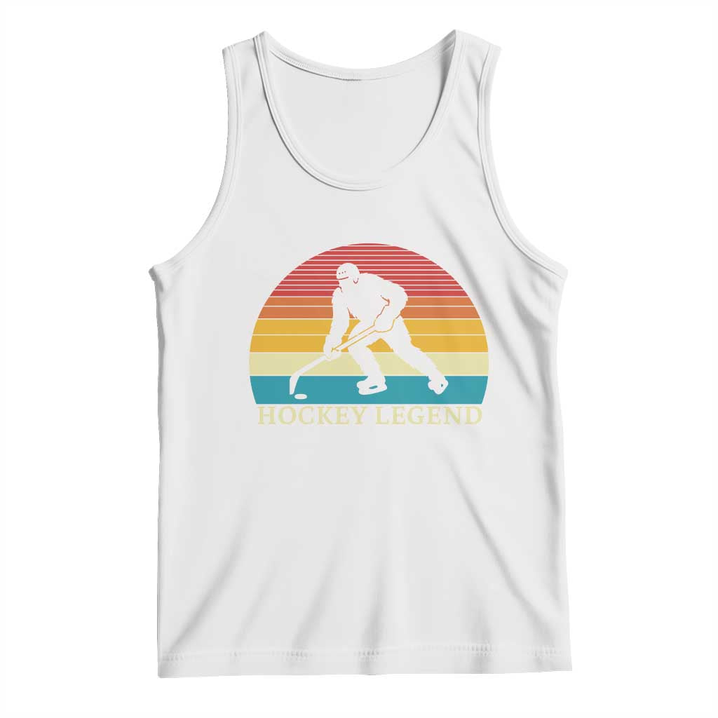 Bigfoot Hockey Legend Tank Top Retro Sasquatch Cryptid Player Gift TS12 White Print Your Wear