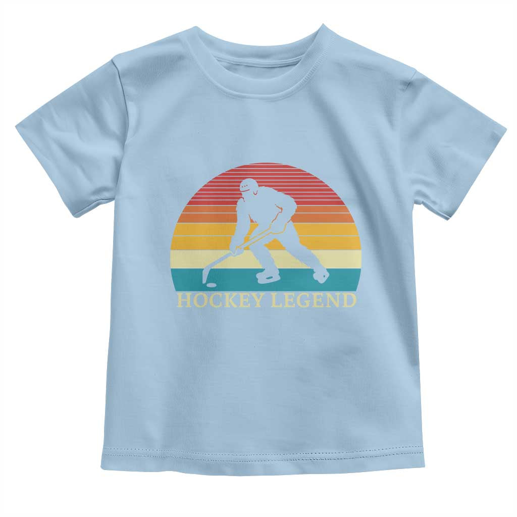 Bigfoot Hockey Legend Toddler T Shirt Retro Sasquatch Cryptid Player Gift TS12 Light Blue Print Your Wear