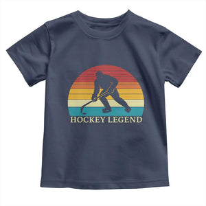 Bigfoot Hockey Legend Toddler T Shirt Retro Sasquatch Cryptid Player Gift TS12 Navy Print Your Wear