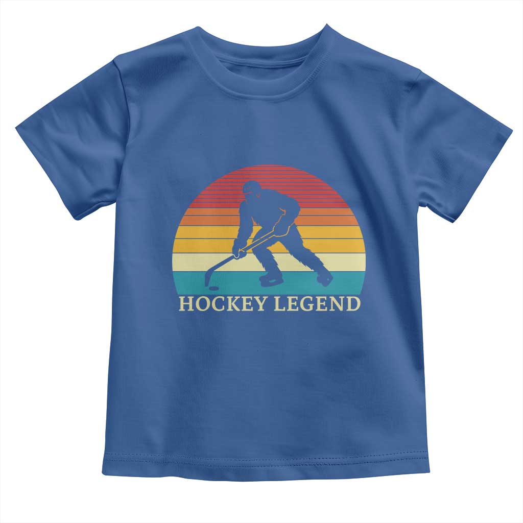 Bigfoot Hockey Legend Toddler T Shirt Retro Sasquatch Cryptid Player Gift TS12 Royal Blue Print Your Wear
