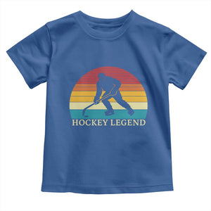 Bigfoot Hockey Legend Toddler T Shirt Retro Sasquatch Cryptid Player Gift TS12 Royal Blue Print Your Wear
