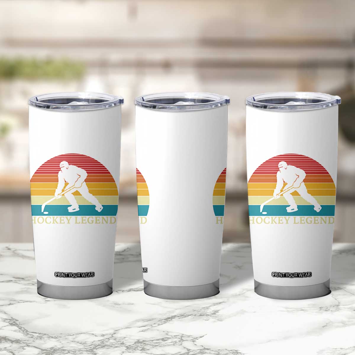 Bigfoot Hockey Legend Tumbler Cup Retro Sasquatch Cryptid Player Gift TS12 Print Your Wear