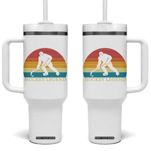 Bigfoot Hockey Legend Tumbler With Handle Retro Sasquatch Cryptid Player Gift TS12 One Size: 40 oz White Print Your Wear