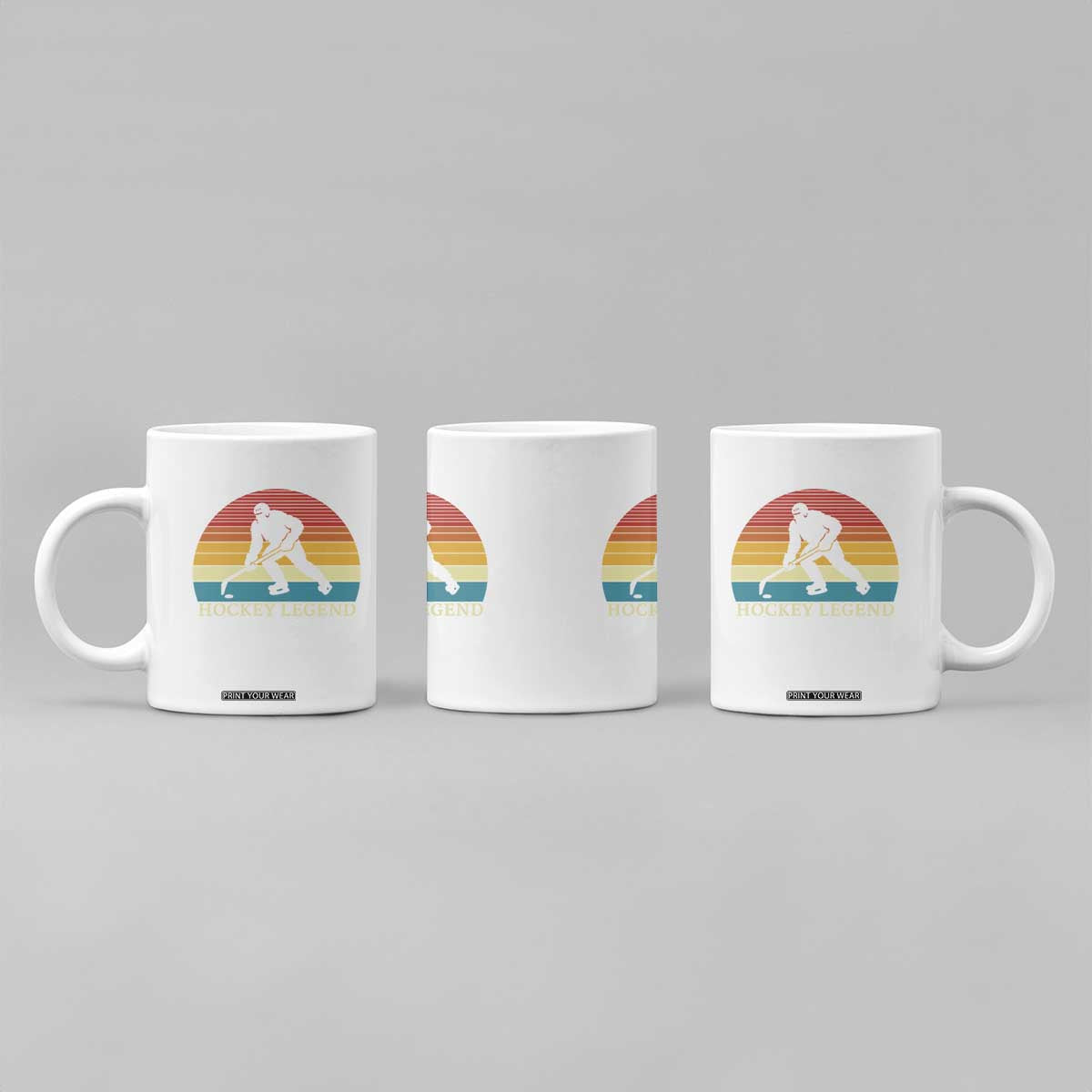 Bigfoot Hockey Legend Coffee Mug Retro Sasquatch Cryptid Player Gift TS12 Print Your Wear