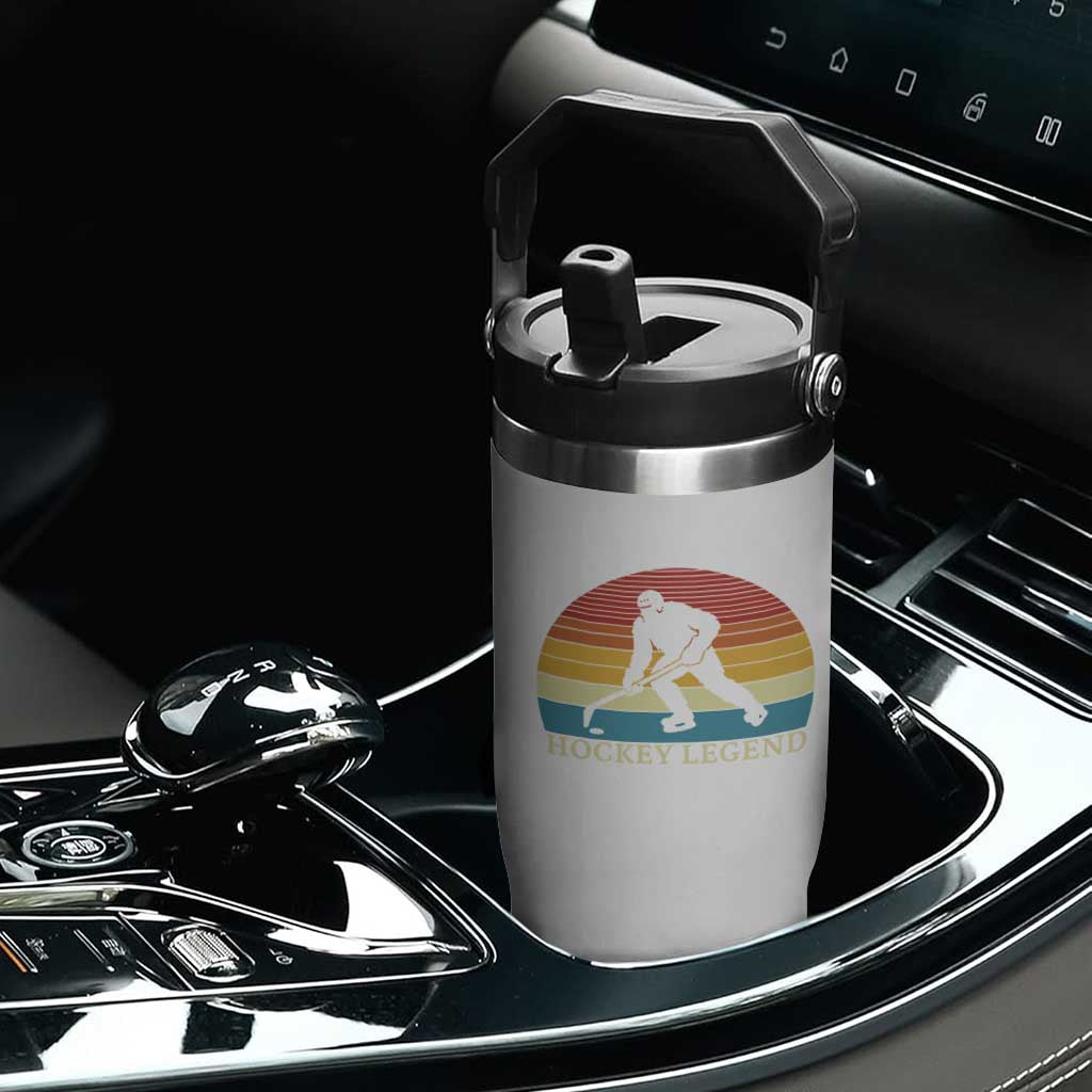 Bigfoot Hockey Legend Flip Straw Tumbler Retro Sasquatch Cryptid Player Gift TS12 Print Your Wear