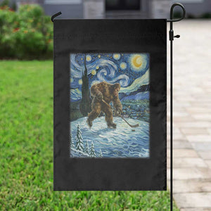 Cryptid Hockey Bigfoot Starry Night Inspired Funny Gift Garden Flag TS12 Print Your Wear