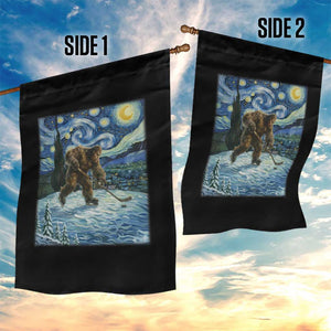 Cryptid Hockey Bigfoot Starry Night Inspired Funny Gift Garden Flag TS12 Print Your Wear