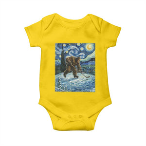 Cryptid Hockey Bigfoot Starry Night Inspired Funny Gift Baby Onesie TS12 Daisy Print Your Wear