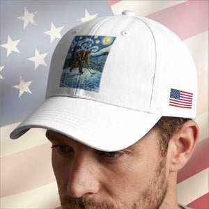 Cryptid Hockey Bigfoot Starry Night Inspired Funny Gift Baseball Cap TS12 Print Your Wear