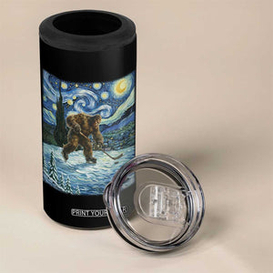 Cryptid Hockey Bigfoot Starry Night Inspired Funny Gift 4 in 1 Can Cooler Tumbler TS12 Print Your Wear