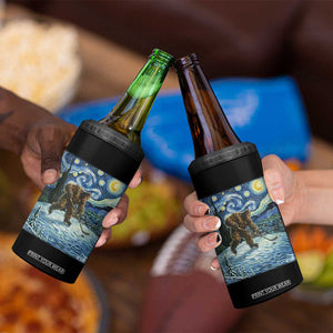 Cryptid Hockey Bigfoot Starry Night Inspired Funny Gift 4 in 1 Can Cooler Tumbler TS12 Print Your Wear