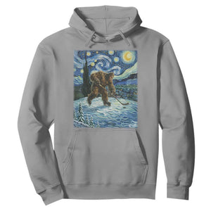 Cryptid Hockey Bigfoot Starry Night Inspired Funny Gift Hoodie TS12 Sport Gray Print Your Wear