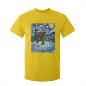 Cryptid Hockey Bigfoot Starry Night Inspired Funny Gift T Shirt For Kid TS12 Daisy Print Your Wear
