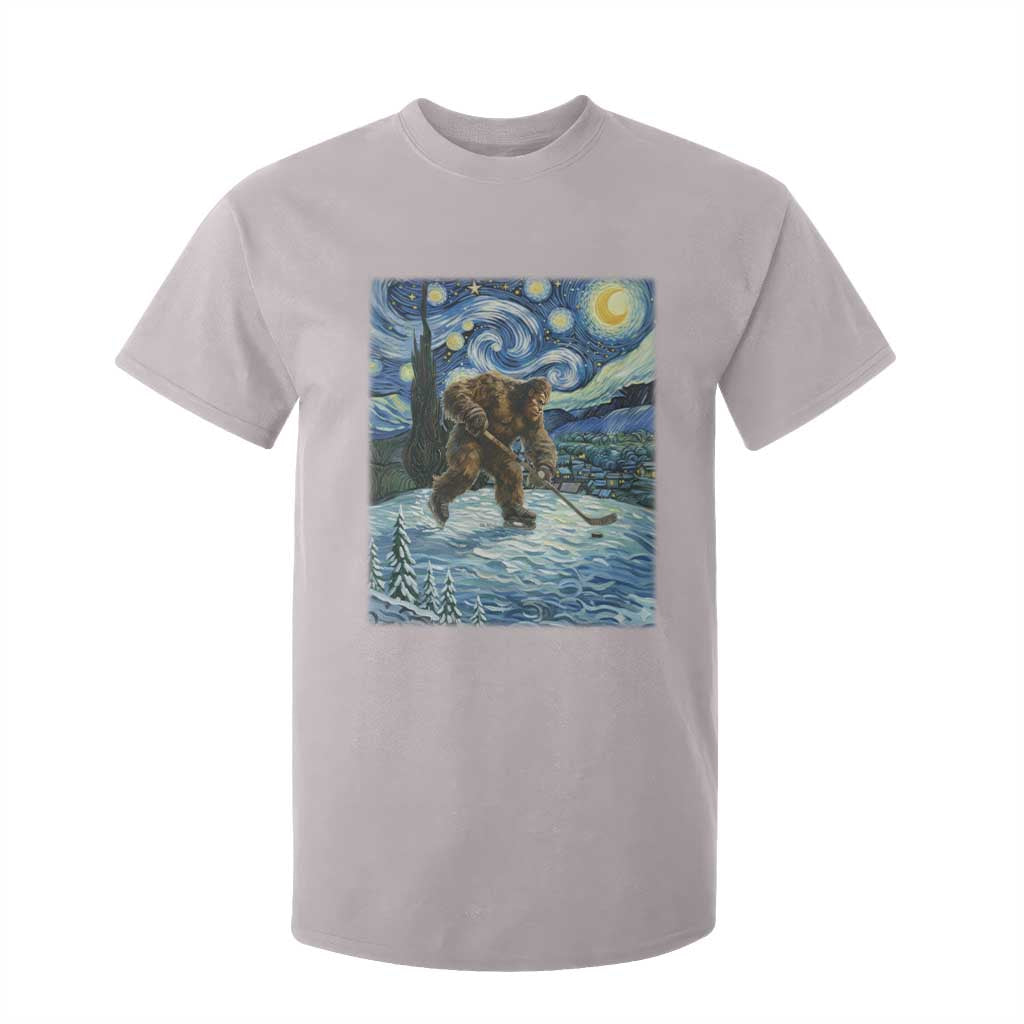 Cryptid Hockey Bigfoot Starry Night Inspired Funny Gift T Shirt For Kid TS12 Ice Gray Print Your Wear