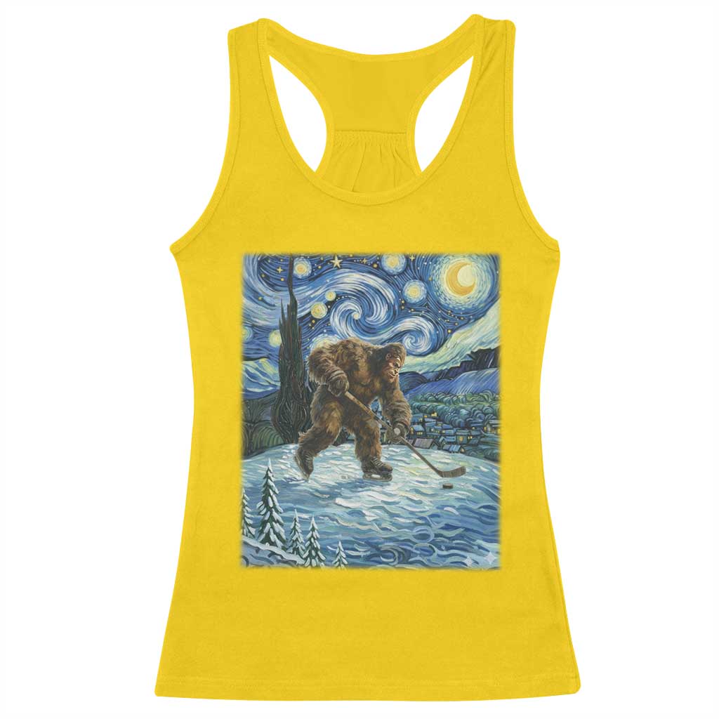 Cryptid Hockey Bigfoot Starry Night Inspired Funny Gift Racerback Tank Top TS12 Daisy Print Your Wear