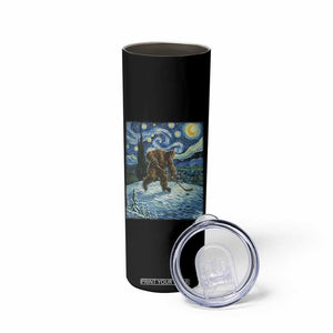 Cryptid Hockey Bigfoot Starry Night Inspired Funny Gift Skinny Tumbler TS12 Print Your Wear