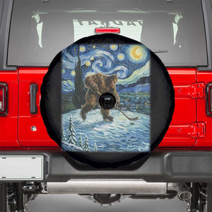 Cryptid Hockey Bigfoot Starry Night Inspired Funny Gift Spare Tire Cover TS12 Black Print Your Wear