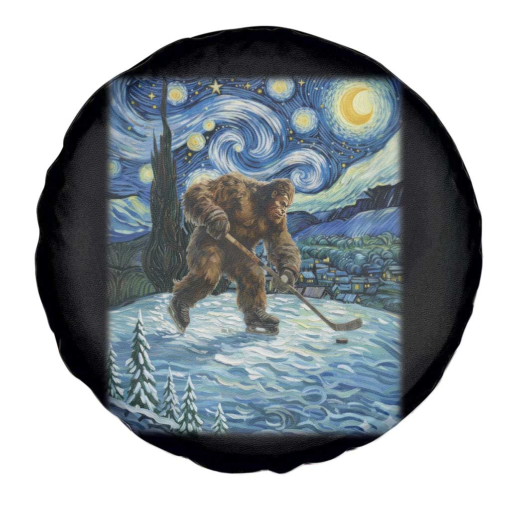 Cryptid Hockey Bigfoot Starry Night Inspired Funny Gift Spare Tire Cover TS12 Print Your Wear