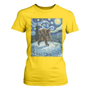 Cryptid Hockey Bigfoot Starry Night Inspired Funny Gift T Shirt For Women TS12 Daisy Print Your Wear