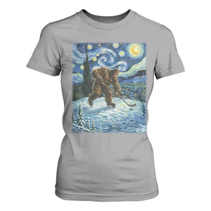 Cryptid Hockey Bigfoot Starry Night Inspired Funny Gift T Shirt For Women TS12 Sport Gray Print Your Wear