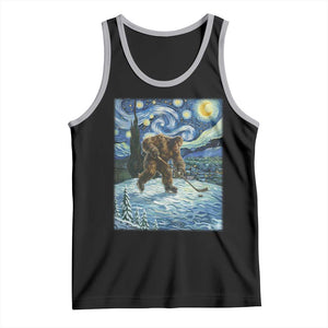 Cryptid Hockey Bigfoot Starry Night Inspired Funny Gift Tank Top TS12 Black Athletic Heather Print Your Wear