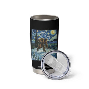 Cryptid Hockey Bigfoot Starry Night Inspired Funny Gift Tumbler Cup TS12 Print Your Wear