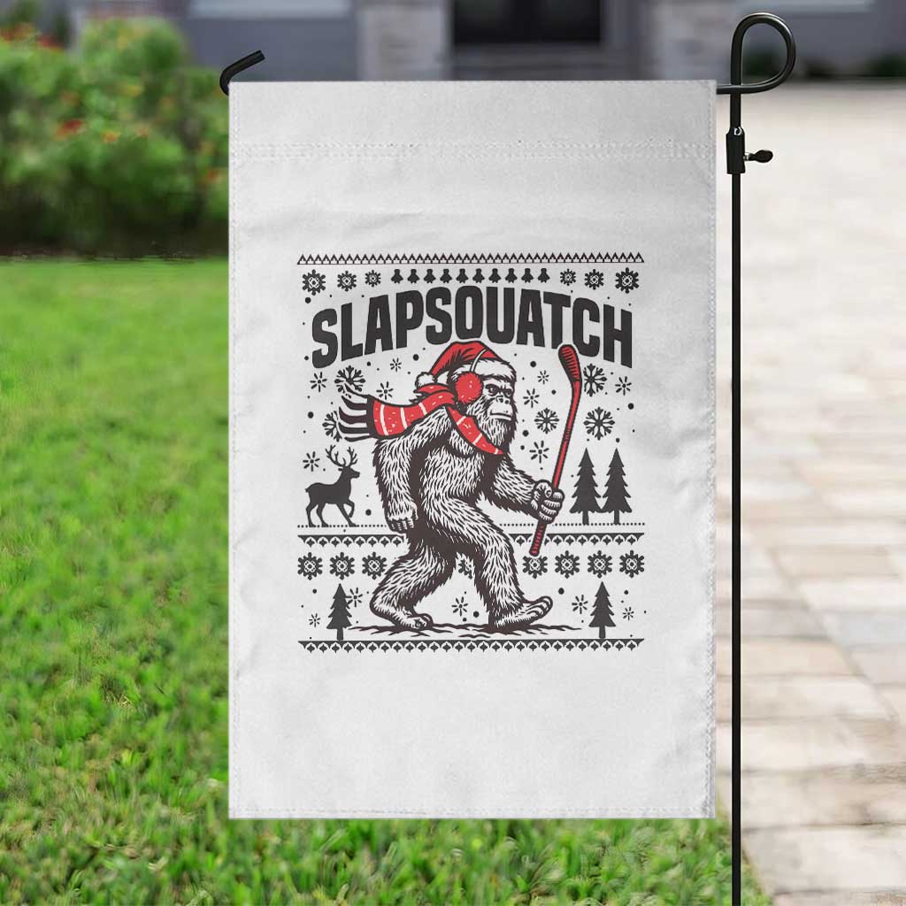 Slapsquatch Hockey Player Garden Flag Funny Bigfoot Ugly Christmas Gift TS12 Print Your Wear