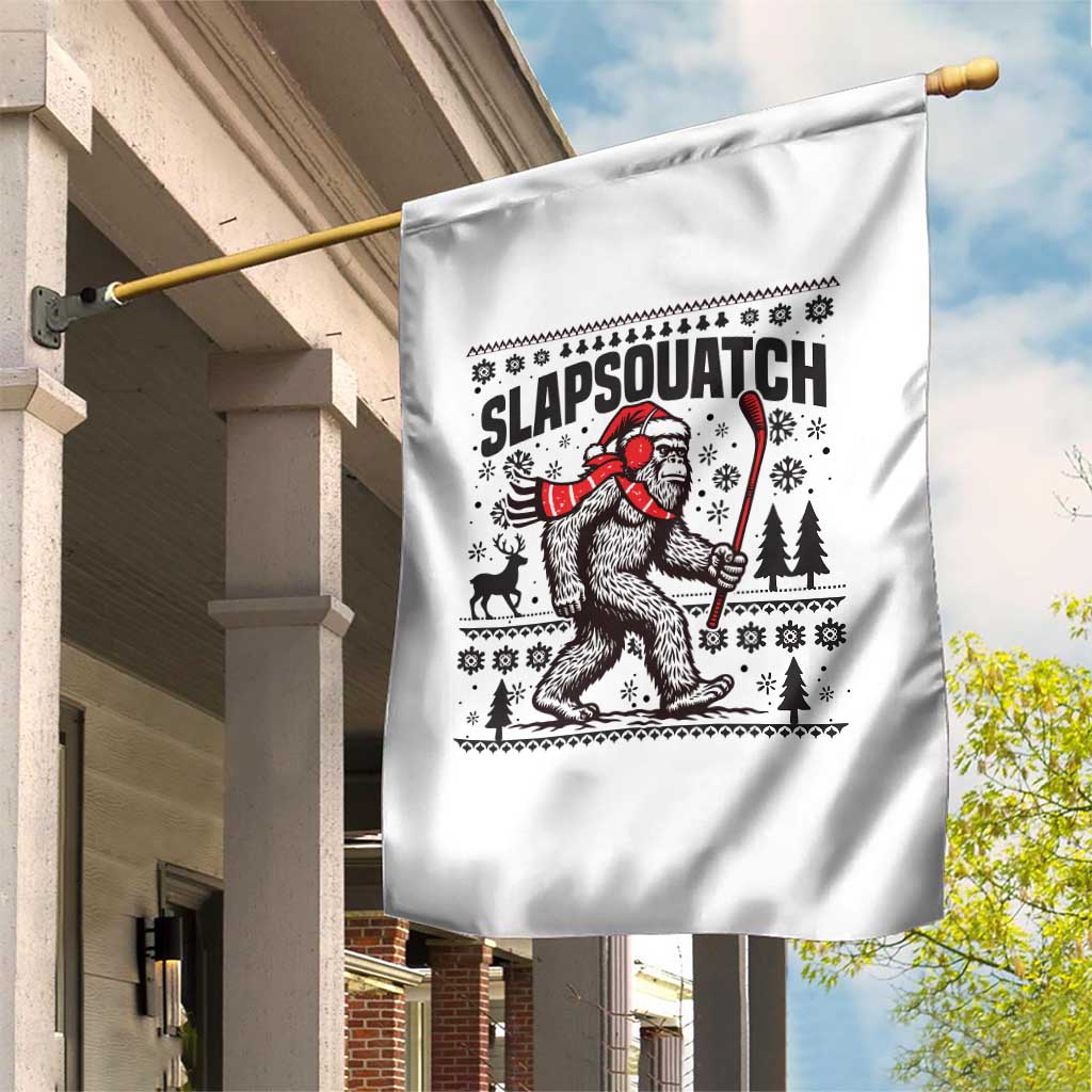 Slapsquatch Hockey Player Garden Flag Funny Bigfoot Ugly Christmas Gift TS12 Print Your Wear