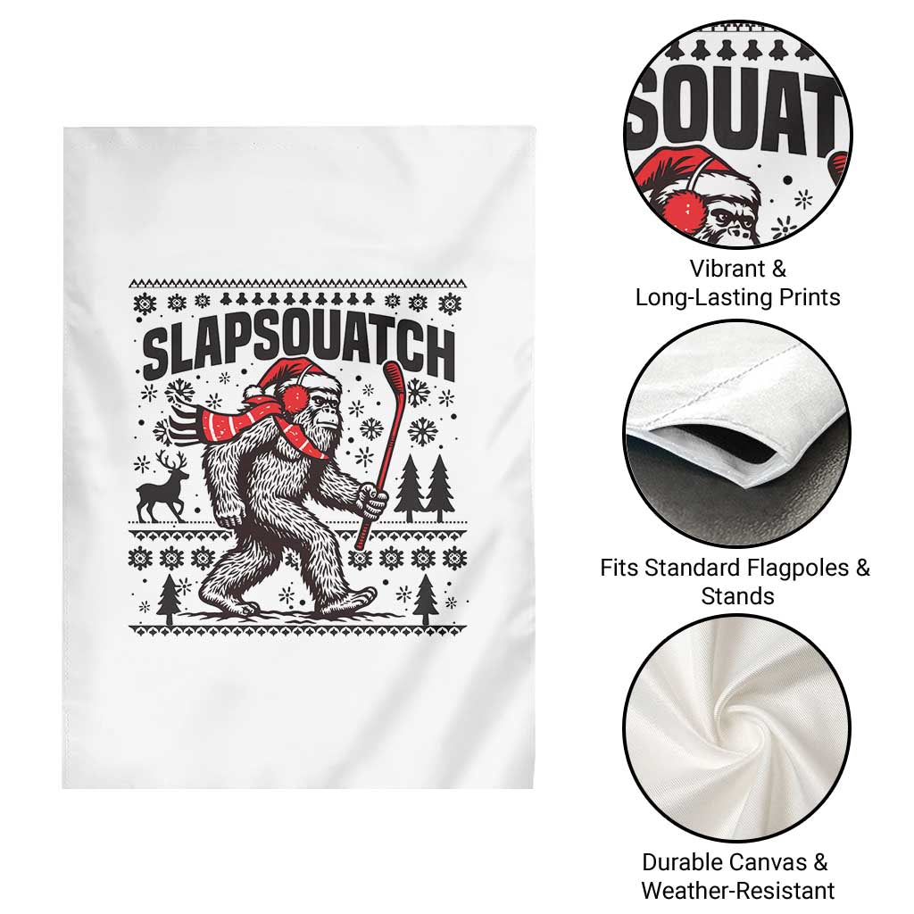 Slapsquatch Hockey Player Garden Flag Funny Bigfoot Ugly Christmas Gift TS12 Print Your Wear